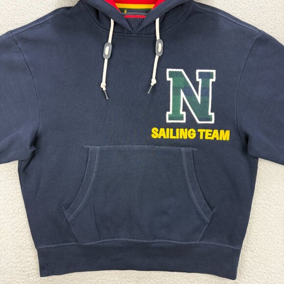 Nautica Lil Yachty Hoodie Mens Small S Navy Blue Sailing Team Fleece Sweatshirt - Picture 2 of 11